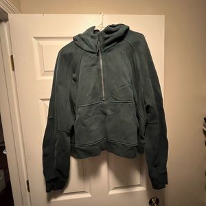 Oversized scuba half zip lululemon green jasper